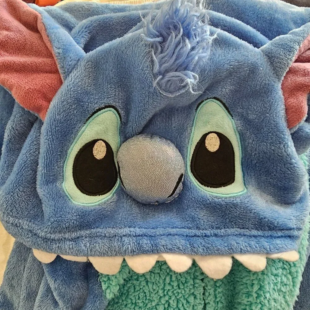 Disney Stitch One Piece Pajamas Women S Blue Lilo & Stitch Adult - Picture 4 of 9